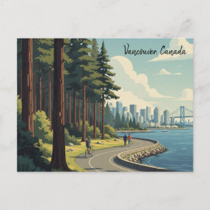 Cartão Postal Vancouver Antigo Parque Stanley Canadá Viagem