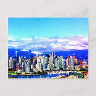 Cartão Postal vancouver canadá céu nuvens arranha-céus