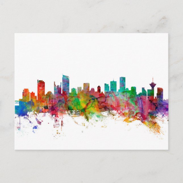 Cartão Postal Vancouver Canada Skyline (Frente)