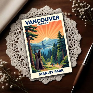 Cartão Postal Vancouver, Canadá: Viagens Antigas dos Anos 60