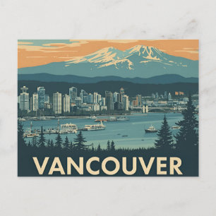Cartão Postal Vancouver Canadá Viagens Arte Vintage