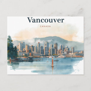 Cartão Postal Vancouver Canadá Viagens Arte Vintage