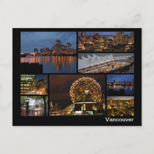 Cartão Postal Vancouver em multiimagem noturna