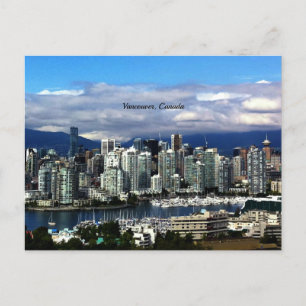 Cartão Postal Vancouver, linha do horizonte do Canadá 