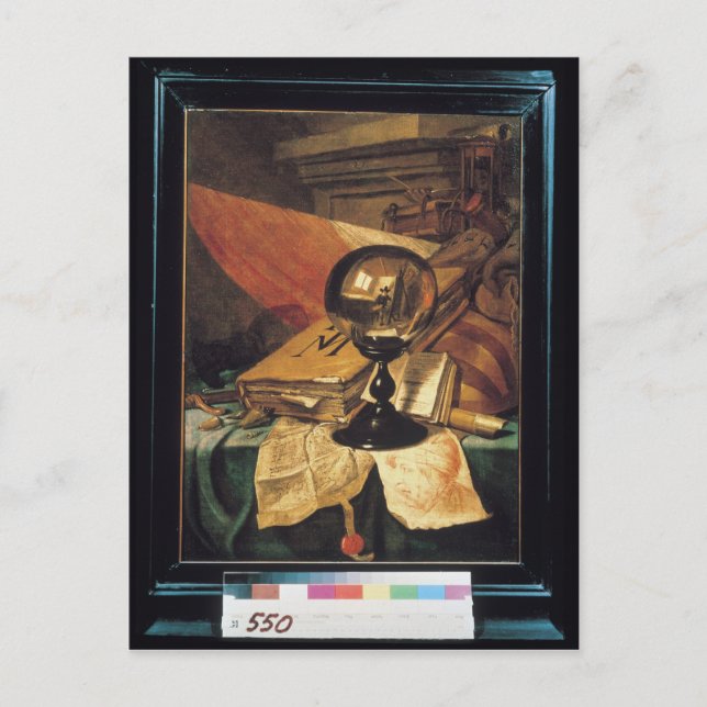 Cartão Postal Vanitas com uma bola de cristal (Frente)