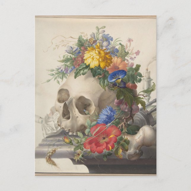 Cartão Postal Vanitas Still Life por Herman Henstenburgh (Frente)