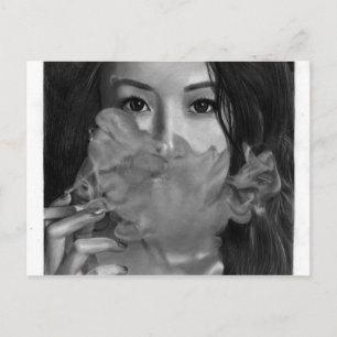 Cartão Postal Vape Lady Smoking Hot Design