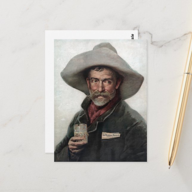 Cartão Postal Vaqueiro espanhol Ranchero no Velho Salão Oeste (Frente/Verso In Situ)