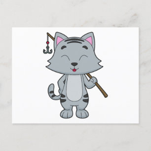 Cartão Postal Vara de pesca de pesca de gato