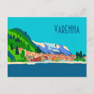 Cartão Postal Varenna Como Itália Ilustração Viagem