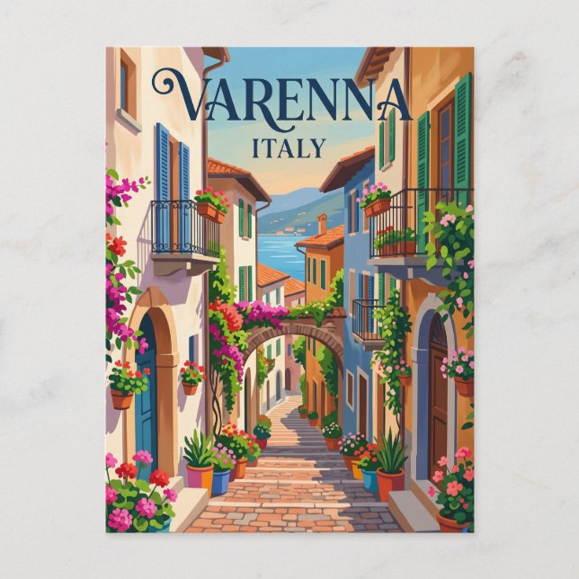 Cartão Postal Varenna Itália (Frente)