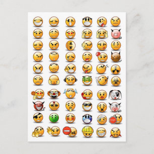 Cartão Postal Variações de um emoticon facial