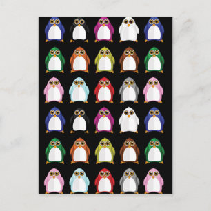 Cartão Postal Variedade de pinguim (2)