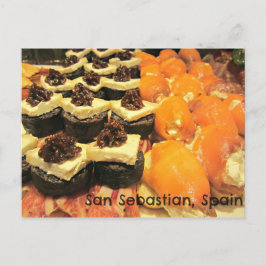 Cartão Postal Variedades deliciosas de Pinxtos em San Sebastian