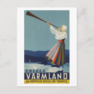 Cartão Postal Varmland Suécia - Viagens Antigas