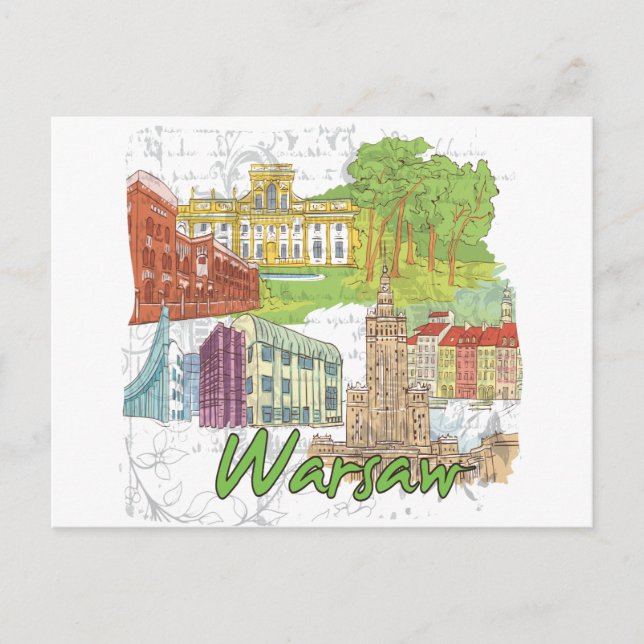 Cartão Postal Varsóvia (Frente)