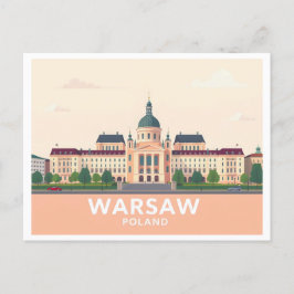 Cartão Postal Varsóvia Polônia do Castelo Real Pastel Viagem