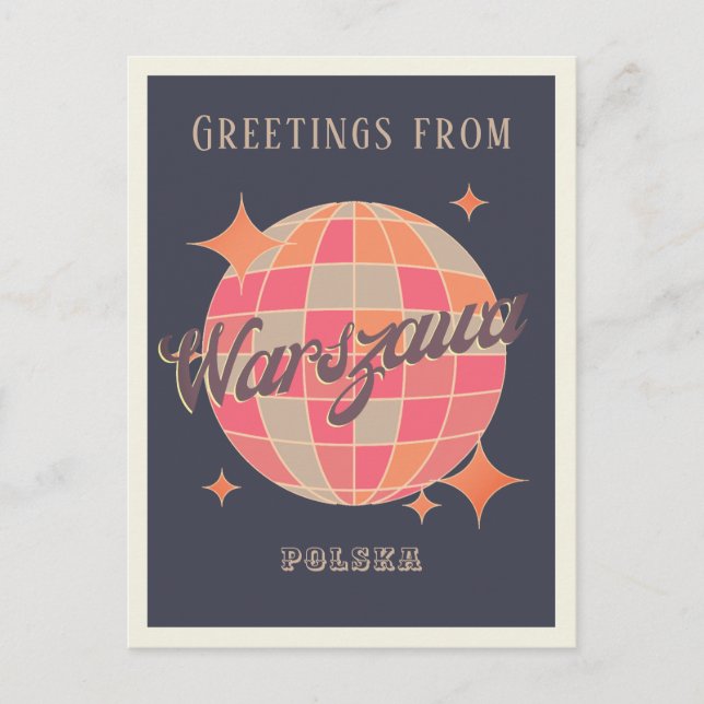 Cartão Postal Varsóvia polska Polônia retro saudação (Frente)