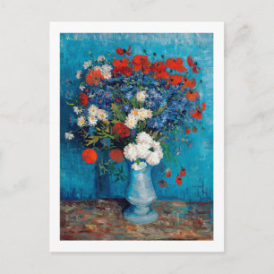 Cartão Postal Vase com Cornflower e Poppies, Van Gogh
