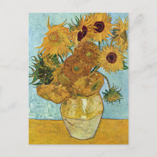 Cartão Postal Vase com doze girassóis por Van Gogh