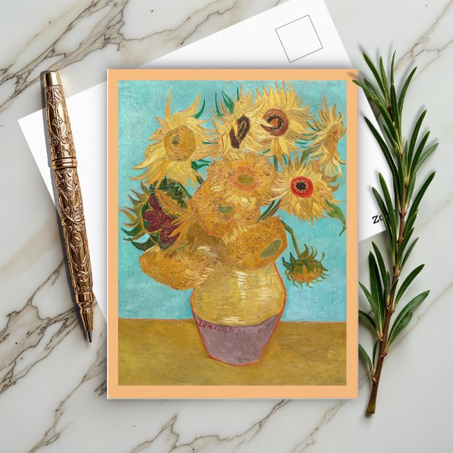 Cartão Postal Vase com doze girassóis por Vincent Van Gogh (Criador carregado)