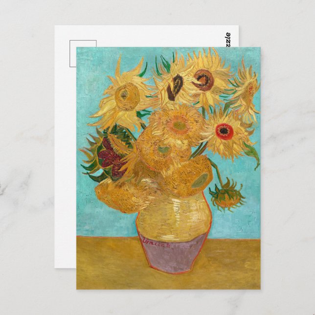 Cartão Postal Vase com Doze Girassóis | Van Gogh | (Frente/Verso)