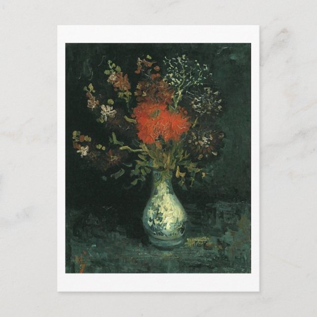 Cartão Postal Vase com Flores, Van Gogh de Belas Artes (Frente)
