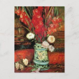 Cartão Postal Vase com Gladíolos Vermelhos, Van Gogh Fine Art