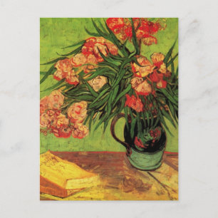 Cartão Postal Vase com Oleanders e Livros de Vincent van Gogh