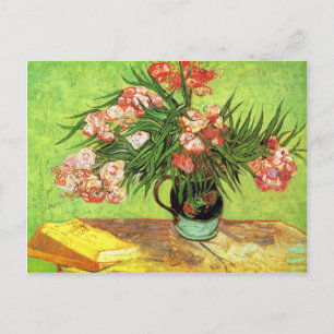 Cartão Postal Vase com Oleanders e Livros, Van Gogh