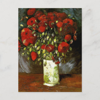 Cartão Postal Vase com papagaios vermelhos Van Gogh de arte