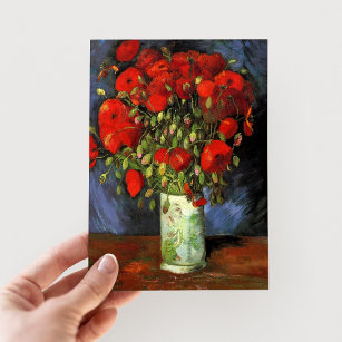Cartão Postal Vase com Poppies Vermelhos   Vincent Van Gogh