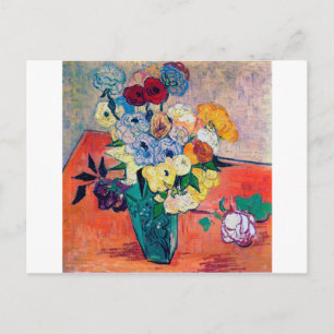 Cartão Postal Vase com Rosas e Anêmonas, Van Gogh