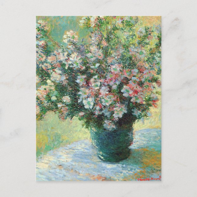 Cartão Postal Vase das Flores de Belas Artes por Claude Monet (Frente)