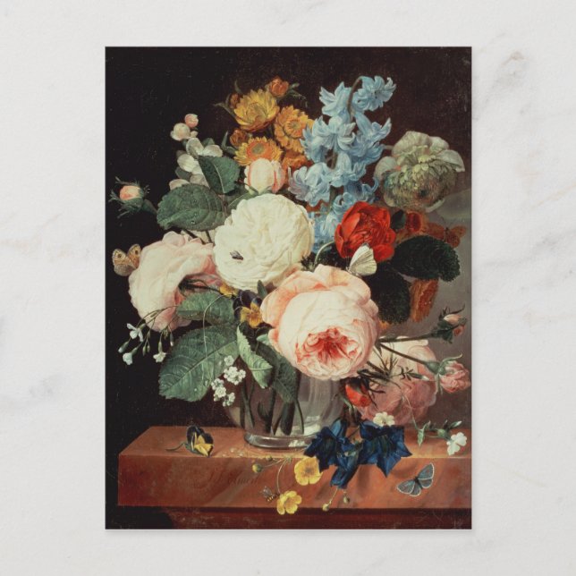 Cartão Postal Vase das Flores numa borda de mármore (Frente)
