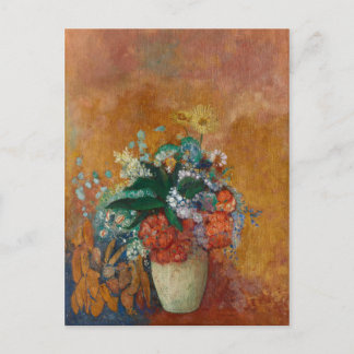 Cartão Postal Vase das Flores - Pintura do Óleo de Refluxo de Od