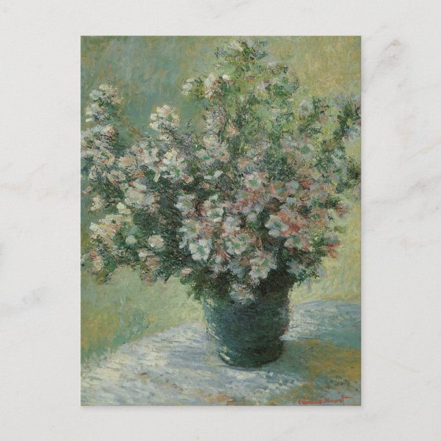 Cartão Postal Vase das Flores por Claude Monet (Frente)