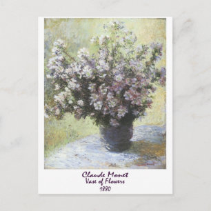 Cartão Postal Vase das Flores por Claude Monet