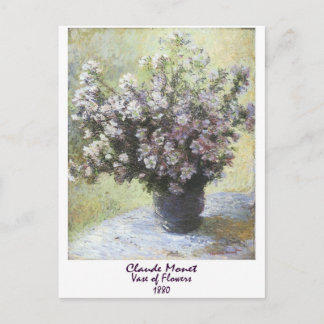 Cartão Postal Vase das Flores por Claude Monet