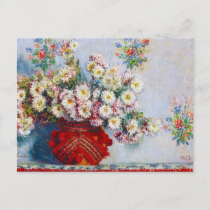 Cartão Postal Vase de Chrysanthemums Claude Monet