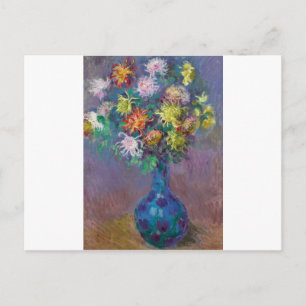 Cartão Postal Vase de Chrysanthemums Claude Monet
