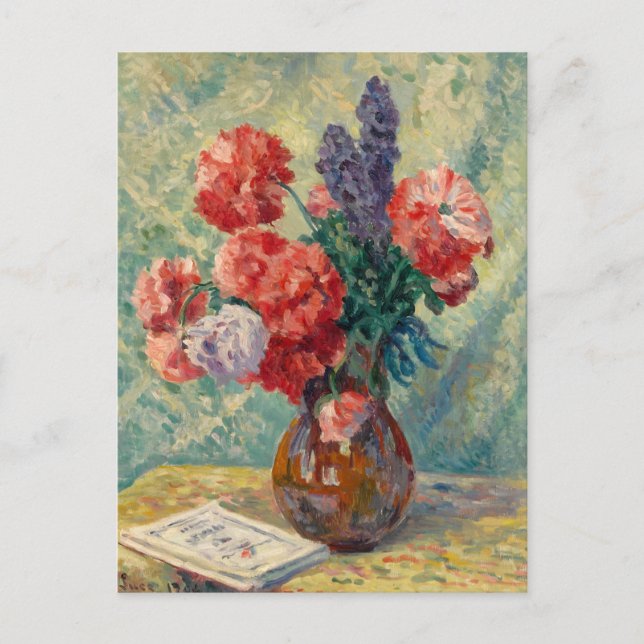 Cartão Postal Vase de Fleurs | Maximilien Luce (Frente)
