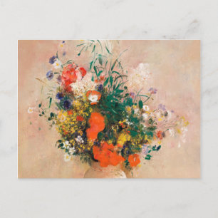 Cartão Postal Vase de Flores por Redon Poste-Impressionista