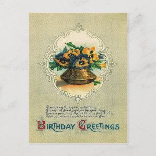 Cartão Postal Vase de Pansy Pansies