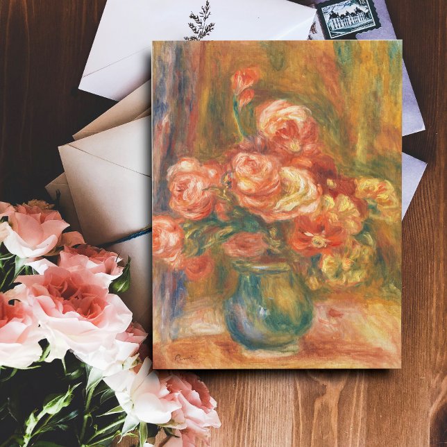 Cartão Postal Vase de Rosas por Auguste Renoir Art (Criador carregado)