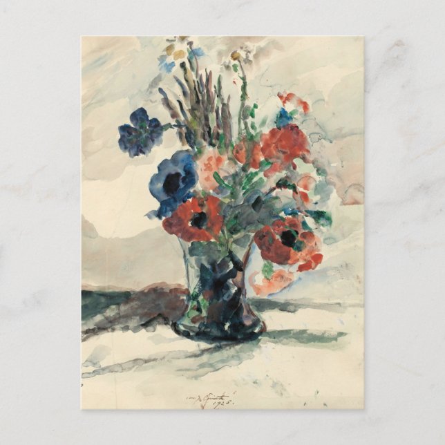 Cartão Postal Vase mit Blumen | Lovis Corinth (Frente)