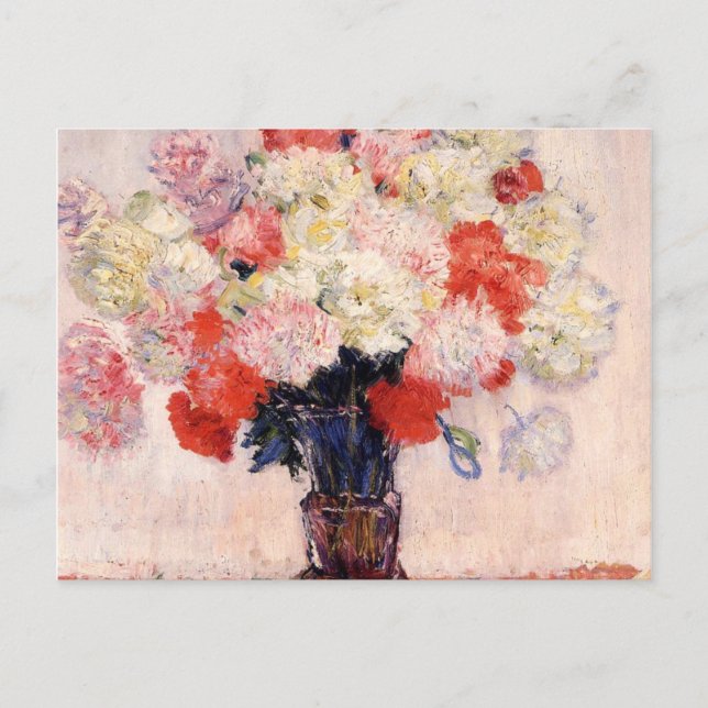 Cartão Postal Vase Of Peonies By Claude Monet (Frente)