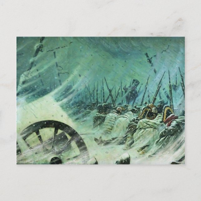Cartão Postal Vasily Vereshchagin - Noite Bivouac do Exército Ex (Frente)
