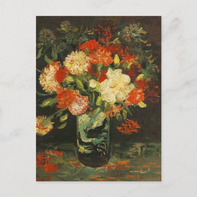 Cartão Postal Vaso com Cravos Vincent van Gogh (Frente)