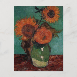 Cartão Postal Vaso com três girassóis,Vincent van Gogh